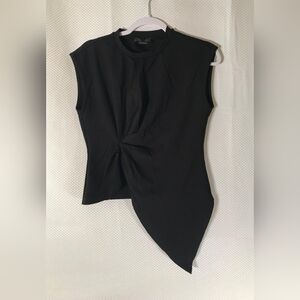 Gracia Asymmetrical Black Blouse